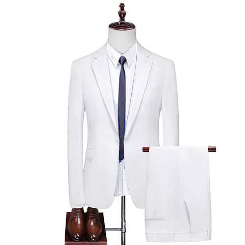 Fashion New Men's Boutique Business Solid Color Men's Slim Fit Double Split Suit