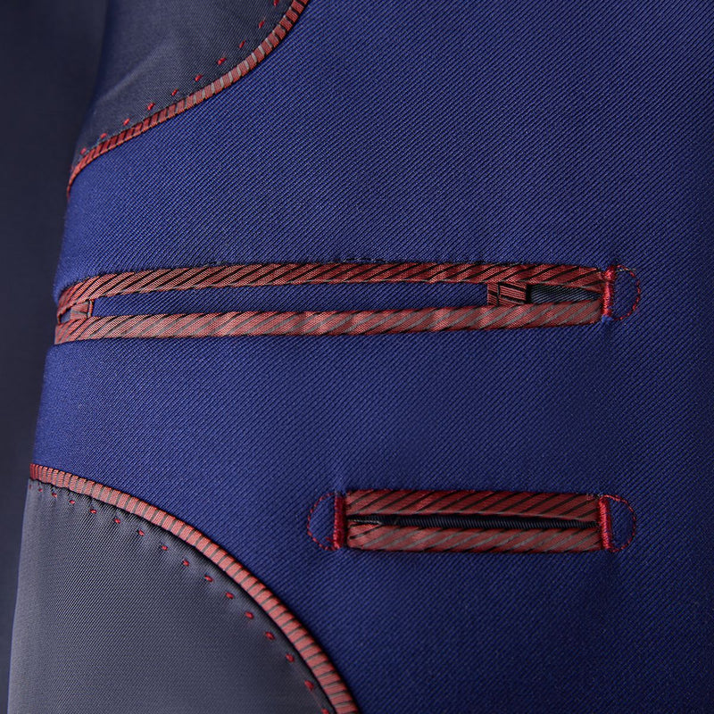 New Set Double Breasted Striped Gentleman Elegant Groom Wedding Suit