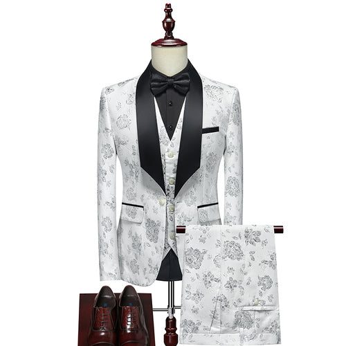 Men's Dress Formal Fashion Business Tuxedo Men's Wedding Set Men's Set 3-piece Formal Jacket