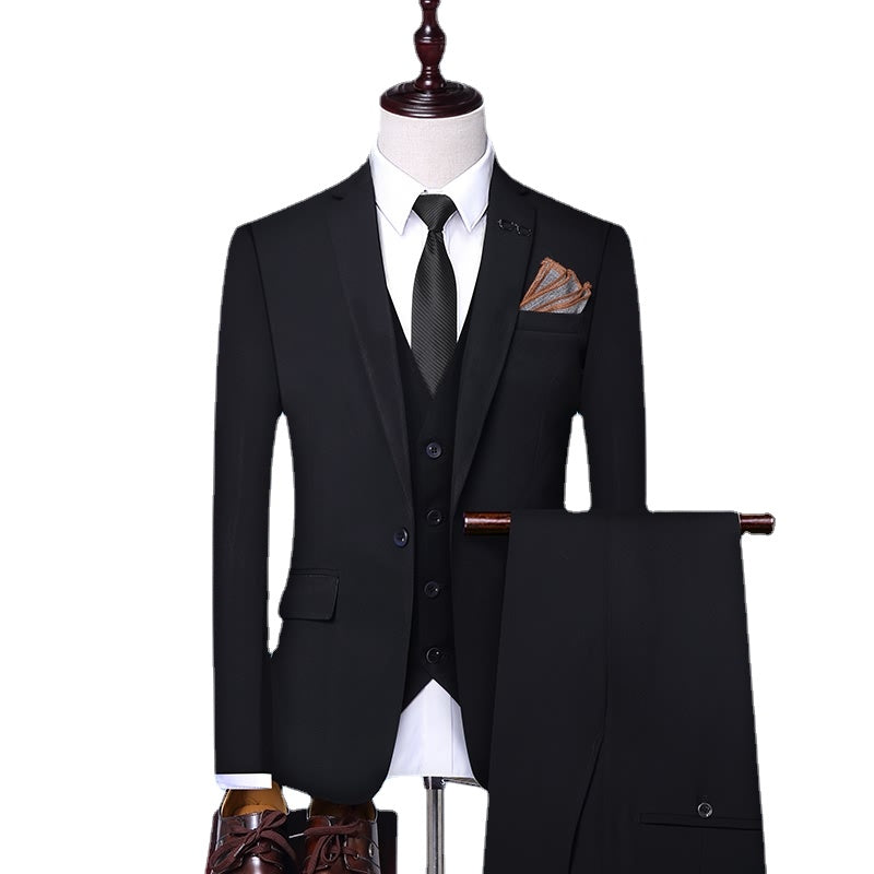 Men's Slim Fit Business Set Men's Fashion 3-piece Set Men's Suit Tailcoat Groom Wedding Set