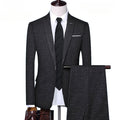 Checkered Casual Business Office Men's Set of Three and Two Groom's Wedding Dress Checkered Suit for Men