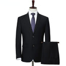 Men's Set Business Office Solid Men's Formal Apparel Plus Size Classic Solid Suit
