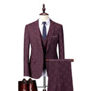 Men's Suit Business Wedding Dress Banquet High-end Slim Fitting Jacket Pants 3-piece Set