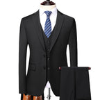 Men's Set Three Piece Business Casual Fit Set Groom Wedding Dress Set Men's Wedding Dress