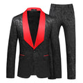 Men's Set Black Wedding Banquet Party 2 Piece Set Men's Suit Coat and Pants