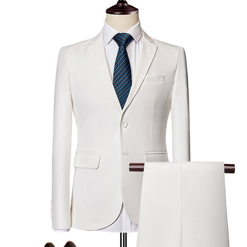 Men's Set Formal Suit Slim Fit Business Tuxedo 2-piece Set Groom Wedding Dress Men's Set