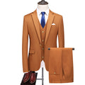 Men's Business Fashion Solid Color Slim Fit Suit Pants Set Wedding Tailcoat Men's Clothing