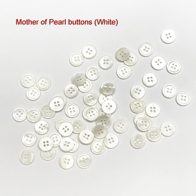 Custom Made Shirts with White Collar and White French Cuffs Mother of Pearl Buttons Medium Cutaway Collar