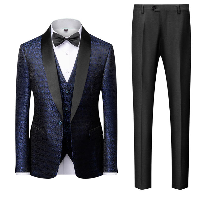High Quality Tuxedo Men's Simple, Elegant, and Fashionable Gentlemen's Set, Slim Fitting Three Piece Set