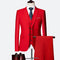 Men's Wedding Set Fashion Men's Slim Fit Solid Color Business Office Set