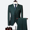 Men's Wedding Set Fashion Men's Slim Fit Solid Color Business Office Set