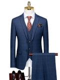 Boutique Suit Plaid Casual Business Set 3-piece Groom Wedding Dress Jacket
