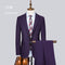 Men's Suit Fashion Business Elegant Solid Color 2 Button Gentlemen's Wedding Formal 3-piece Set