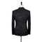 Fashionable New Men's Casual Business Slim Fitting Dark Patterned Embossed Suit 3-piece Set