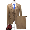 Men's Business Fashion Solid Color Slim Fit Suit Pants Set Wedding Tailcoat Men's Clothing