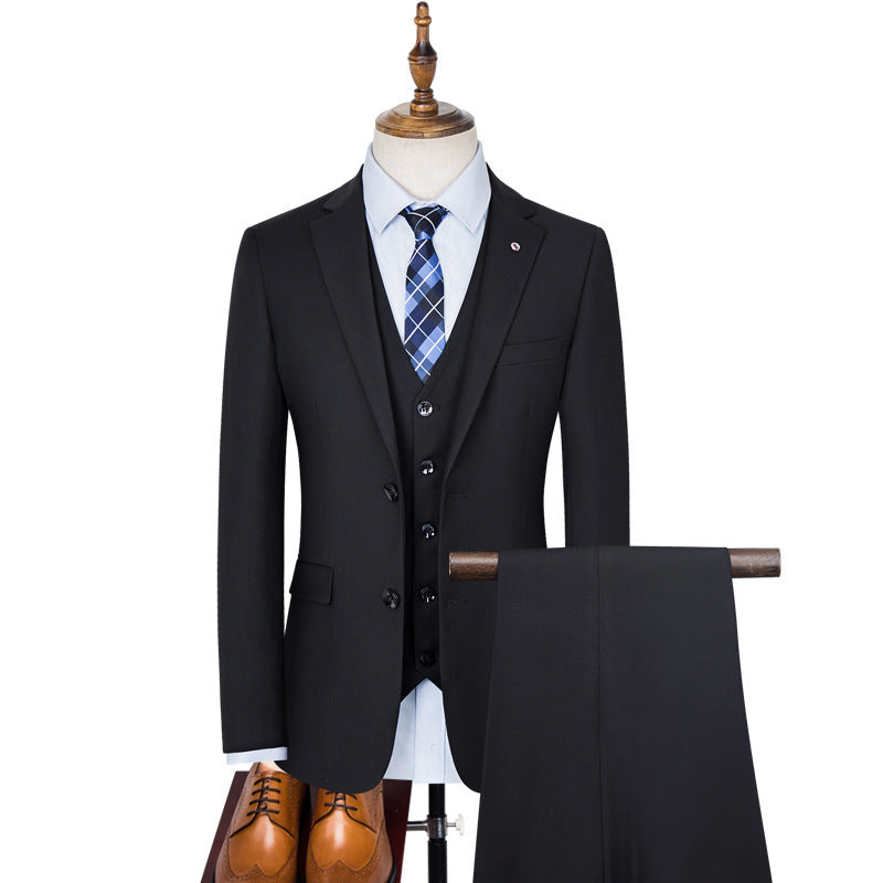 Fashion Gentleman Set 3-piece Men's Wedding Set High Quality Fabric Business Wedding Set
