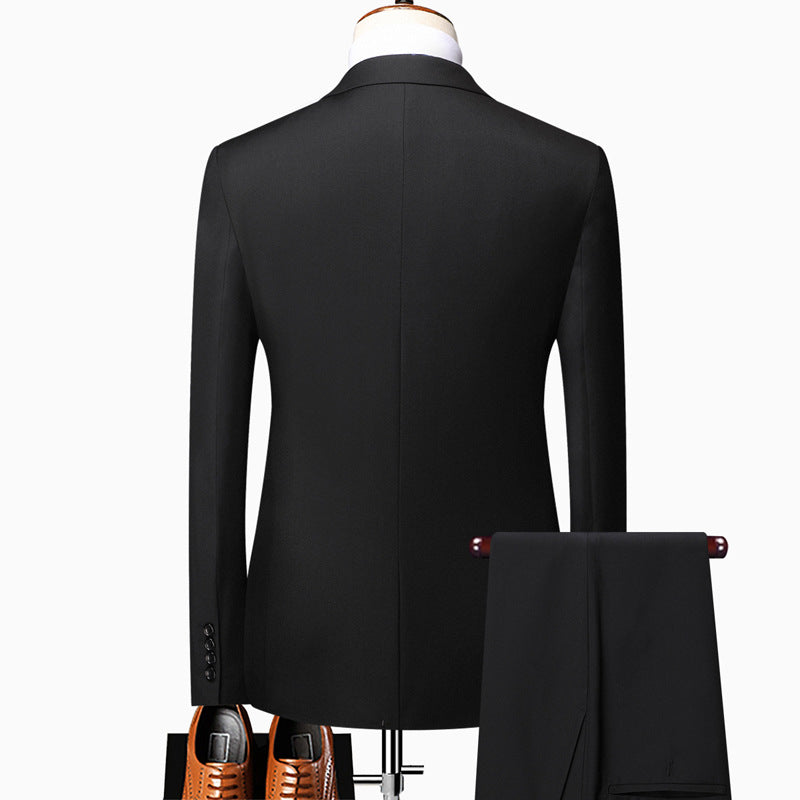 Men's Set Three Piece Business Casual Fit Set Groom Wedding Dress Set Men's Wedding Dress