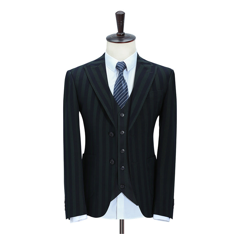 Men's Striped Suit Can Be Customized with A 3-piece Suit Set Formal Wedding Business Men's Suit