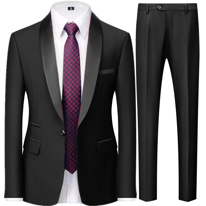 New Fashion Men's Casual Boutique Business Wedding Dress Suit Coat Pants