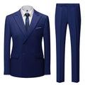 Boutique Fashion Solid Color Double Breasted Set 2-piece Slim Fit Men's Leisure Business Office Set