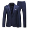 Men's Business Fashion Solid Color Slim Fit Suit Pants Set Wedding Tailcoat Men's Clothing