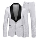 Men's Set Black Wedding Banquet Party 2 Piece Set Men's Suit Coat and Pants