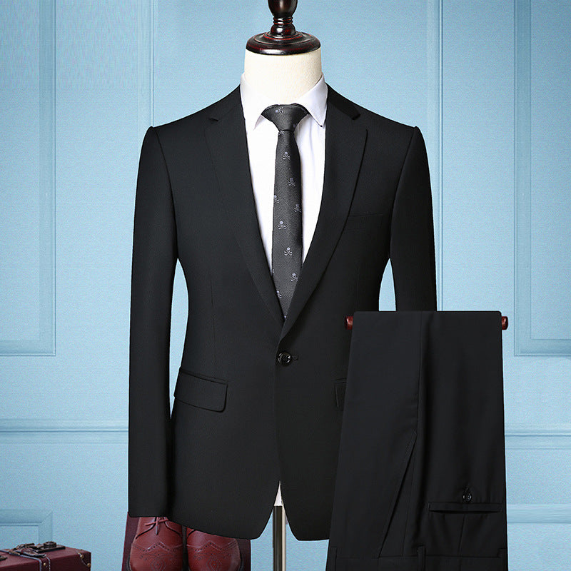 Men's Elegant Fashion Simple Business Office Men's Leisure Gentleman Set 2-piece Set