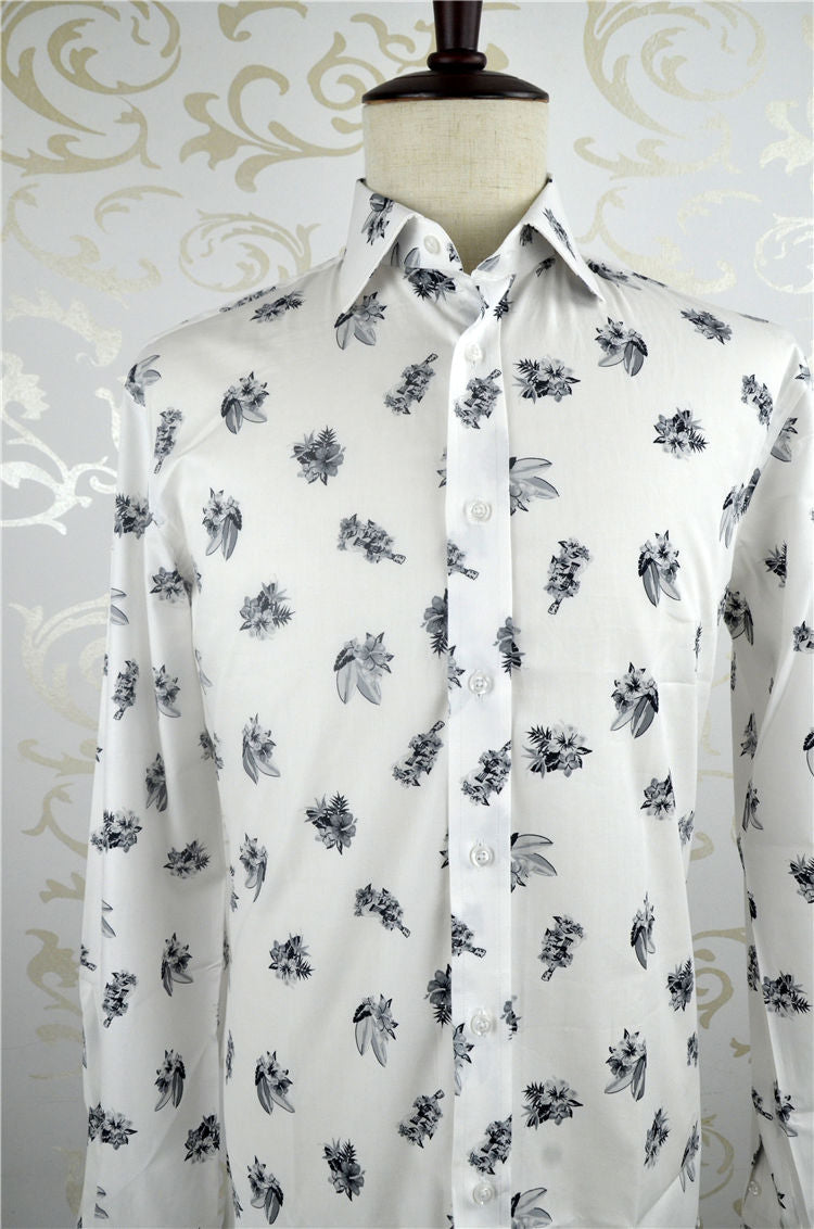 Factory Price New Style Wholesale Cotton Full Sleeve Print Dress Shirts Men Tailor Made Shirts
