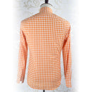 Custom Made Long Sleeve Orange Mens Cotton Plaid Shirt