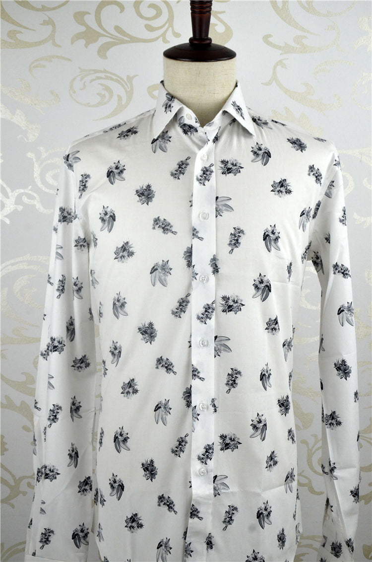 Factory Price New Style Wholesale Cotton Full Sleeve Print Dress Shirts Men Tailor Made Shirts