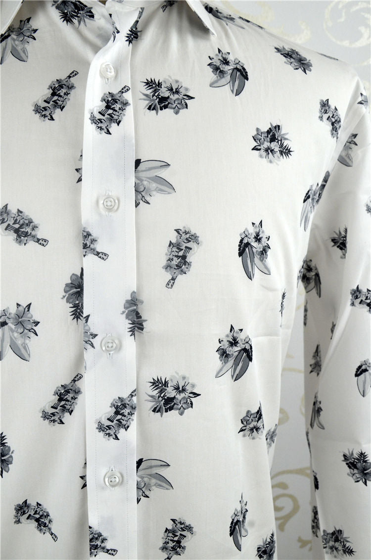 Factory Price New Style Wholesale Cotton Full Sleeve Print Dress Shirts Men Tailor Made Shirts