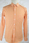 Custom Made Long Sleeve Orange Mens Cotton Plaid Shirt