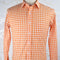 Custom Made Long Sleeve Orange Mens Cotton Plaid Shirt