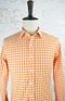Custom Made Long Sleeve Orange Mens Cotton Plaid Shirt