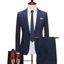 Tailor Shop Custom Suit Jacket 3-piece Set for Men's Casual Business Retro Plaid Suit Jacket Long Pants Jacket