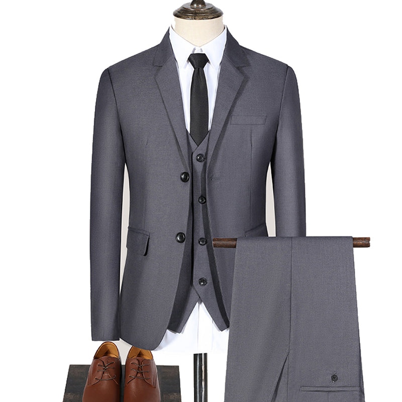 High Quality Men's Suit 3-piece Elegant Suit Wedding Wedding Business Office Vest Pants Jacket