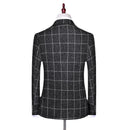 Men's Checkered Vest, Suit Pants, 3-piece Set/Men's Fashion High-end Slim Fitting Wedding Banquet Business Suit Jacket