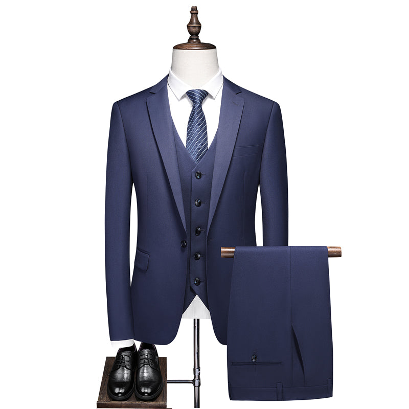 Fashion New Men's Boutique Business Solid Color Men's Slim Fit Double Split Suit