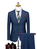 Boutique Suit Plaid Casual Business Set 3-piece Groom Wedding Dress Jacket