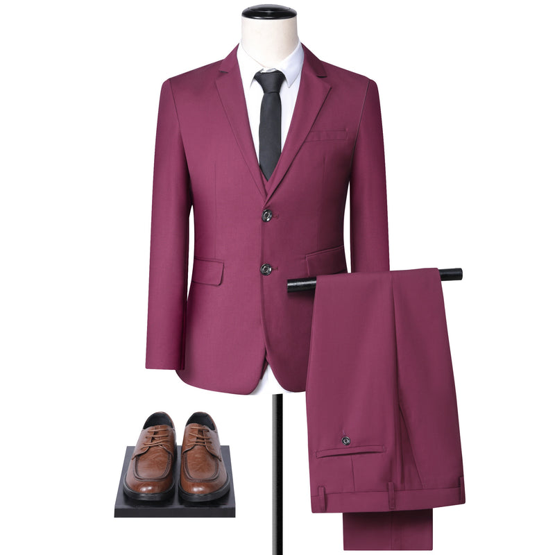 Custom 3-piece Office Suit Men's Wedding Formal Blazer Business Suit