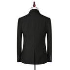 Elegant Fashion Business French Slim Fit Casual Striped Gentleman's Three Piece Set