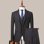 Men's Suit Slim Fitting Tuxedo 3-piece Set Formal Dinner Wedding Groom's Clothing