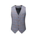 Spring Korean Slim Fit Plaid British Business Set Men's Three Piece Wedding Bridesman Formal Dress