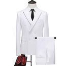 Men's Suit with Lapel and Solid Color Suit, Men's Wedding Groom with Slim Fitting Standing Collar Suit, Tuxedo