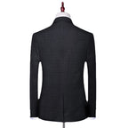 Checkered Casual Business Office Men's Set of Three and Two Groom's Wedding Dress Checkered Suit for Men