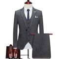 Tailor Shop Custom Suit Jacket 3-piece Set for Men's Casual Business Retro Plaid Suit Jacket Long Pants Jacket