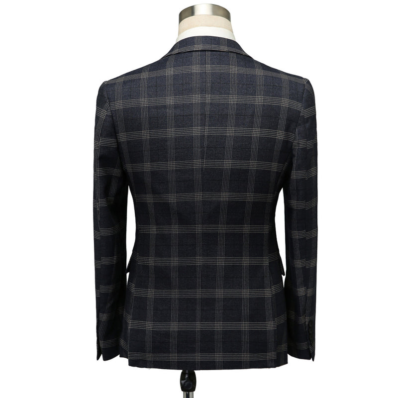 Suit Plaid Customized Slim Fit Single Button Three Piece Set for Men's Formal Suit Business Casual Men's Clothing