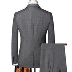 Men's Set Spring and Autumn Business Formal Casual Three Piece Set Slim Fit Party Prom Fashion Groom Banquet Suit