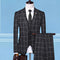 Men's Checkered Vest, Suit Pants, 3-piece Set/Men's Fashion High-end Slim Fitting Wedding Banquet Business Suit Jacket