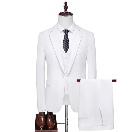 Fashion New Men's Boutique Business Solid Color Men's Slim Fit Double Split Suit